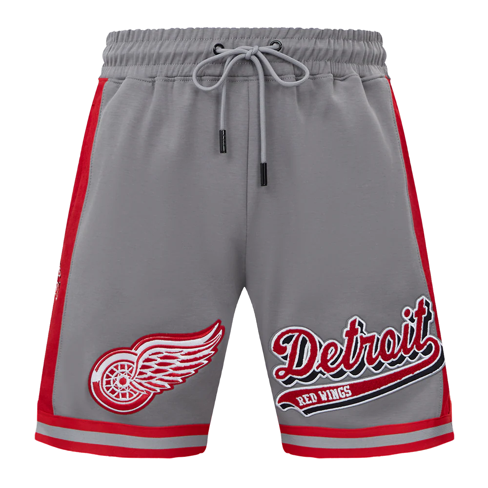NHL DETROIT RED WINGS SCRIPT TAIL MEN'S DOUBLE KNIT 2.0 SHORT (GRAY/RED) - Image 2
