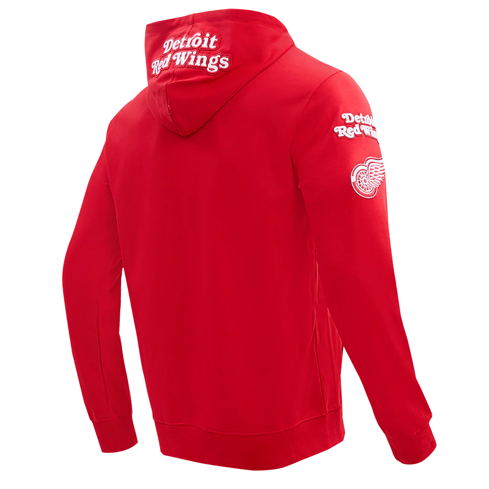 NHL DETROIT RED WINGS CLASSIC CHENILLE MEN'S FULL ZIP PULLOVER HOODIE (RED) - Image 6