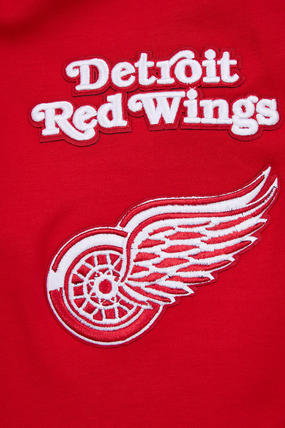 NHL DETROIT RED WINGS CLASSIC CHENILLE MEN'S FULL ZIP PULLOVER HOODIE (RED) - Image 8