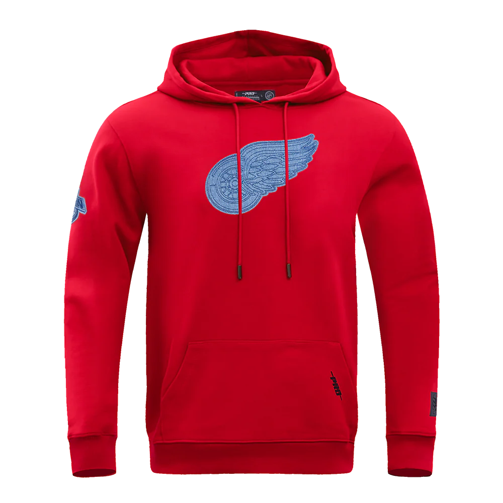 NHL DETROIT RED WINGS VARSITY BLUES MEN'S PULLOVER HOODIE (RED)