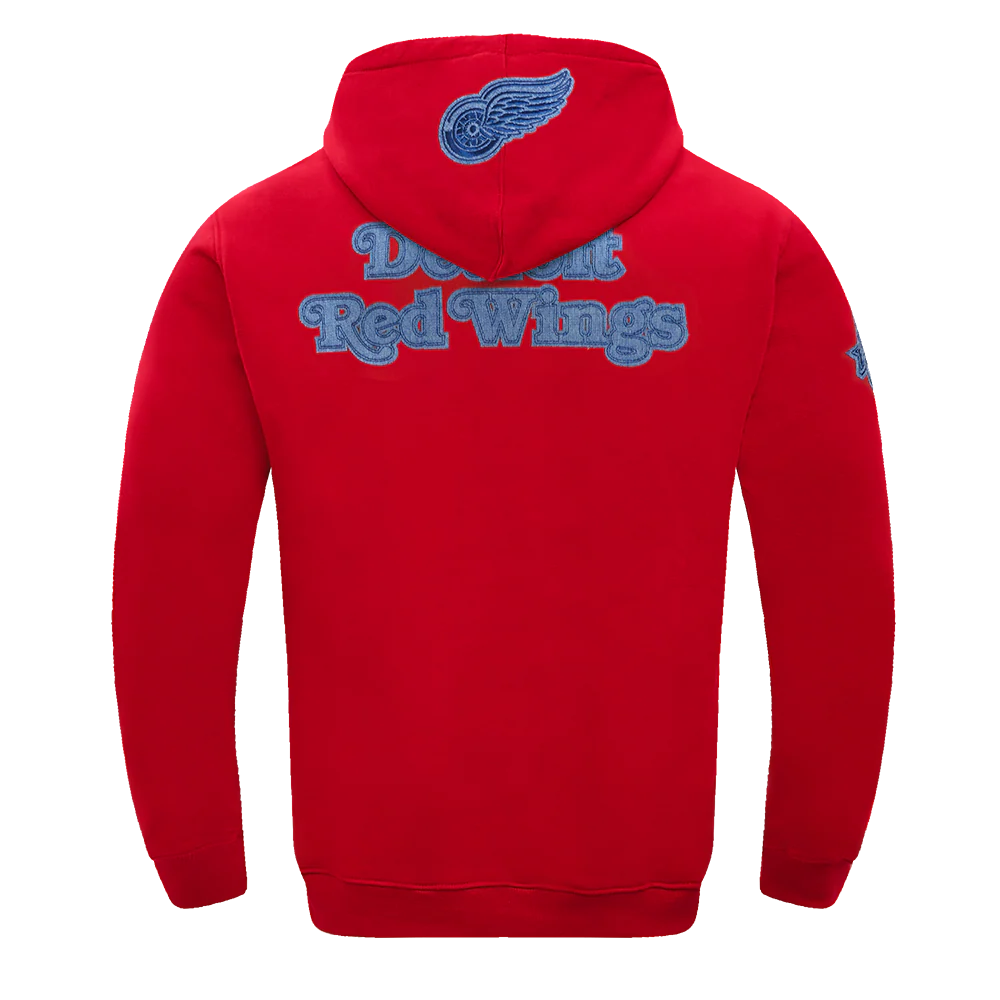 NHL DETROIT RED WINGS VARSITY BLUES MEN'S PULLOVER HOODIE (RED) - Image 3