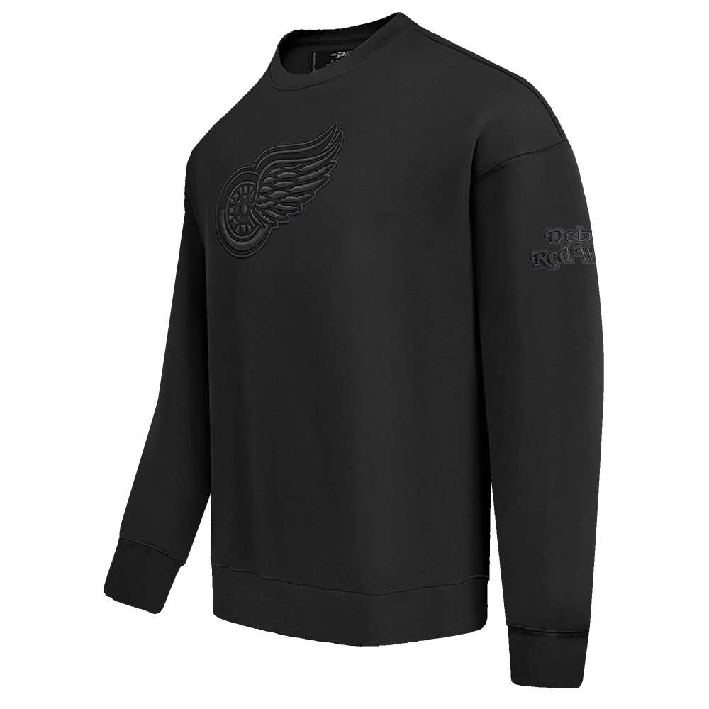NHL DETROIT RED WINGS NEUTRAL DROP SHOULDER FLEECE CREWNECK (BLACK) - Image 4