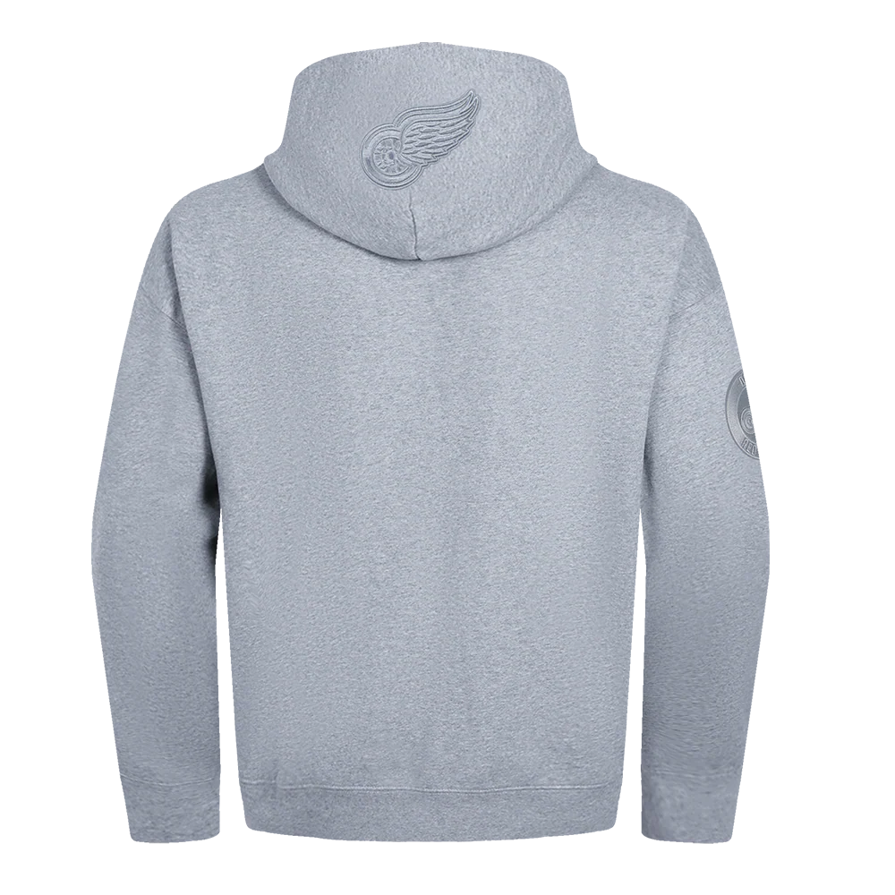 NHL DETROIT RED WINGS NEUTRAL MEN'S DROP SHOULDER PULLOVER HOODIE (DARK HEATHER GRAY) - Image 5