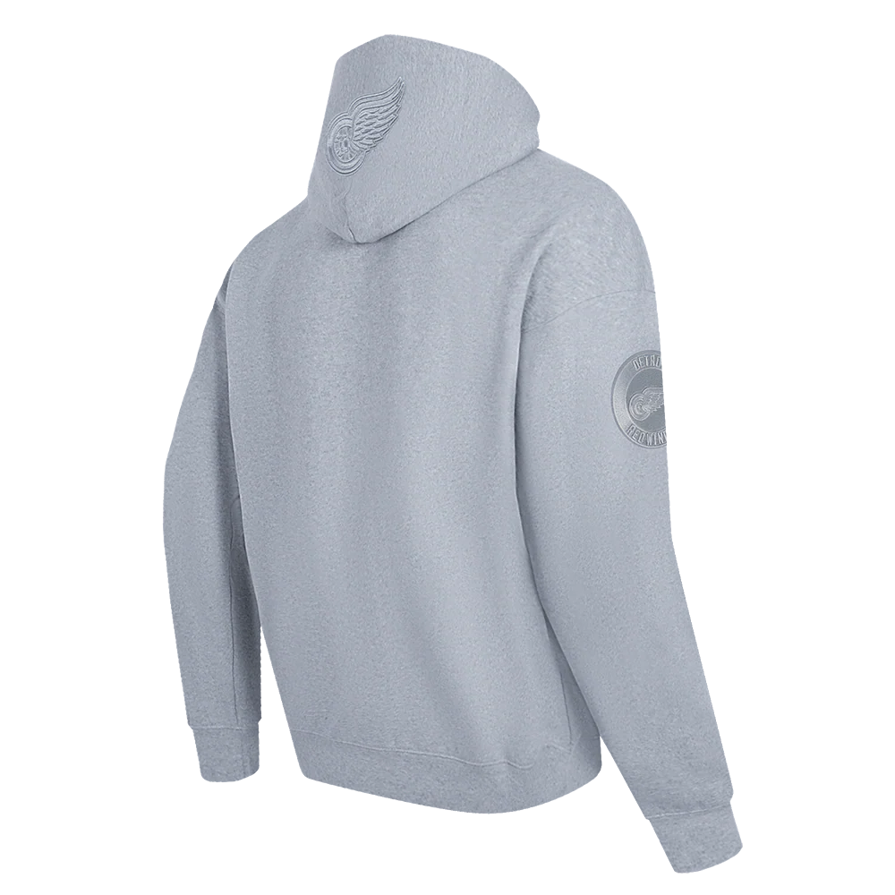 NHL DETROIT RED WINGS NEUTRAL MEN'S DROP SHOULDER PULLOVER HOODIE (DARK HEATHER GRAY) - Image 6