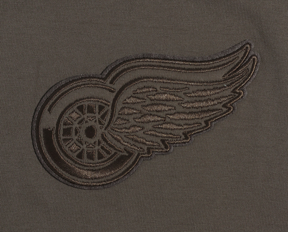 NHL DETROIT RED WINGS NEUTRAL MEN'S DROP SHOULDER PULLOVER HOODIE (DARK TAUPE) - Image 7