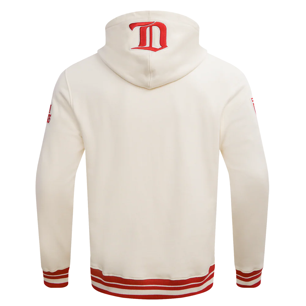 NHL DETROIT RED WINGS RETRO CLASSIC MEN'S PULLOVER HOODIE (EGGSHELL/ RED) - Image 4
