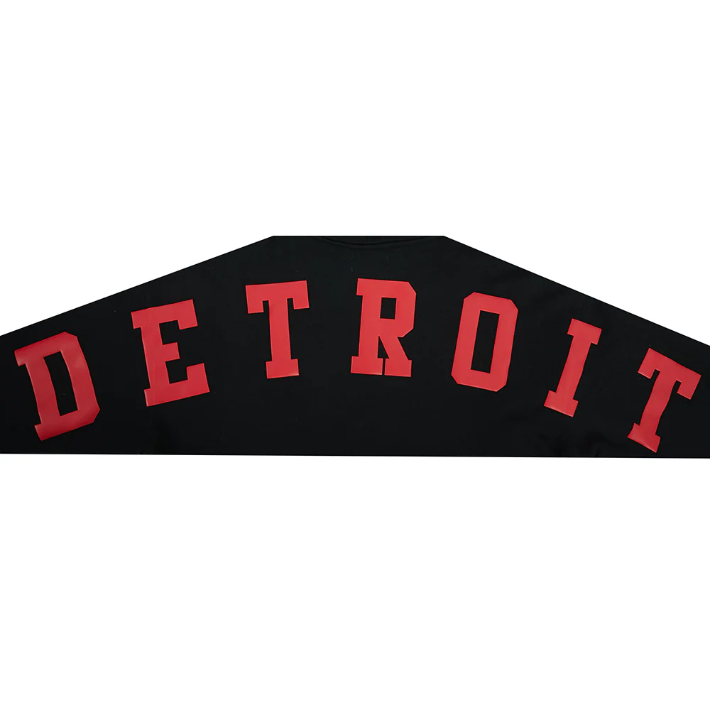NHL DETROIT RED WINGS WINGSPAN MEN'S DROP SHOULDER FLC PO HOODIE (BLACK) - Image 5