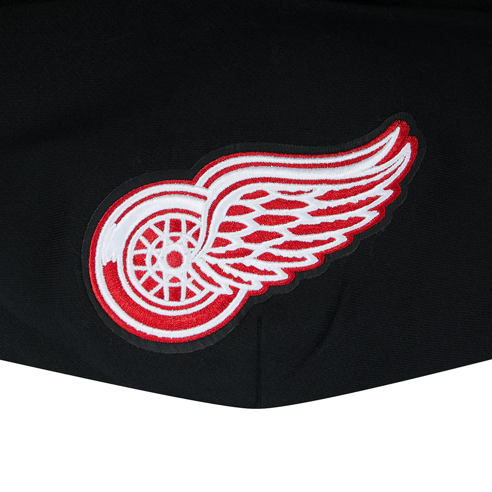 NHL DETROIT RED WINGS WINGSPAN MEN'S DROP SHOULDER FLC PO HOODIE (BLACK) - Image 6