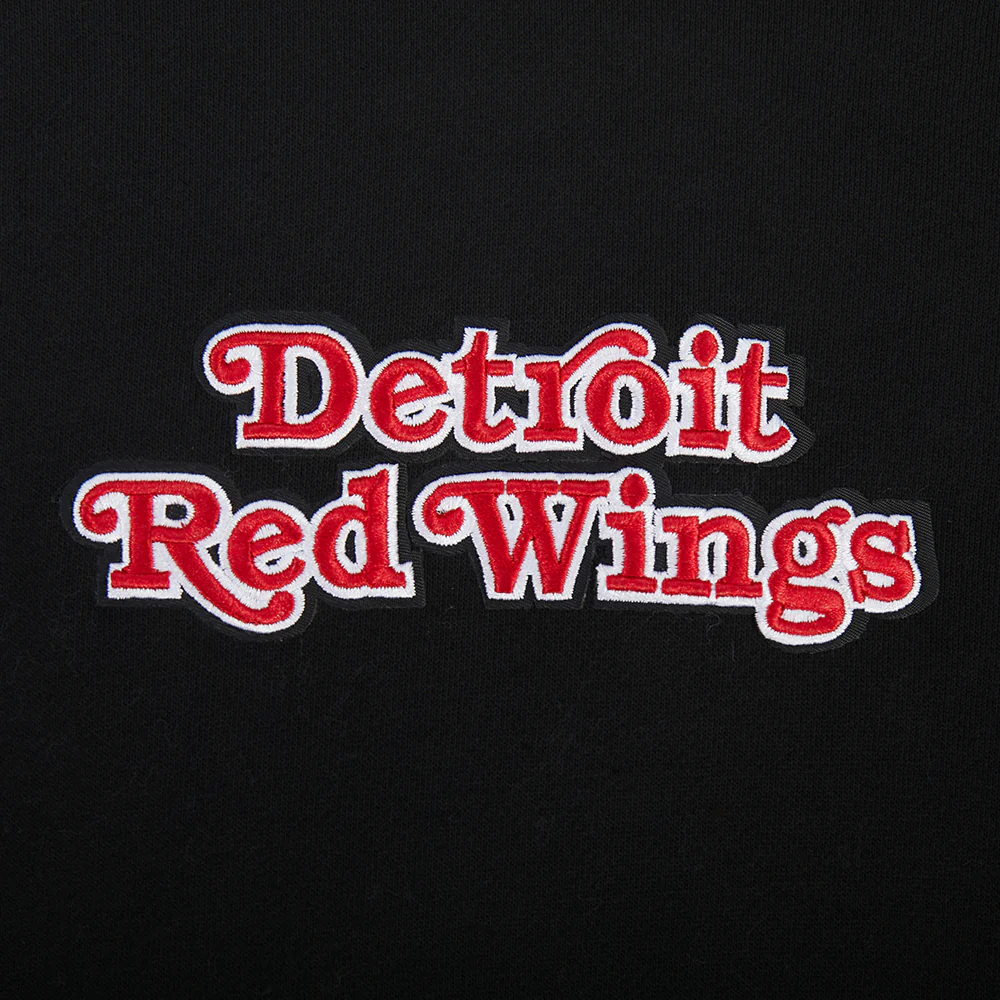 NHL DETROIT RED WINGS WINGSPAN MEN'S DROP SHOULDER FLC PO HOODIE (BLACK) - Image 8