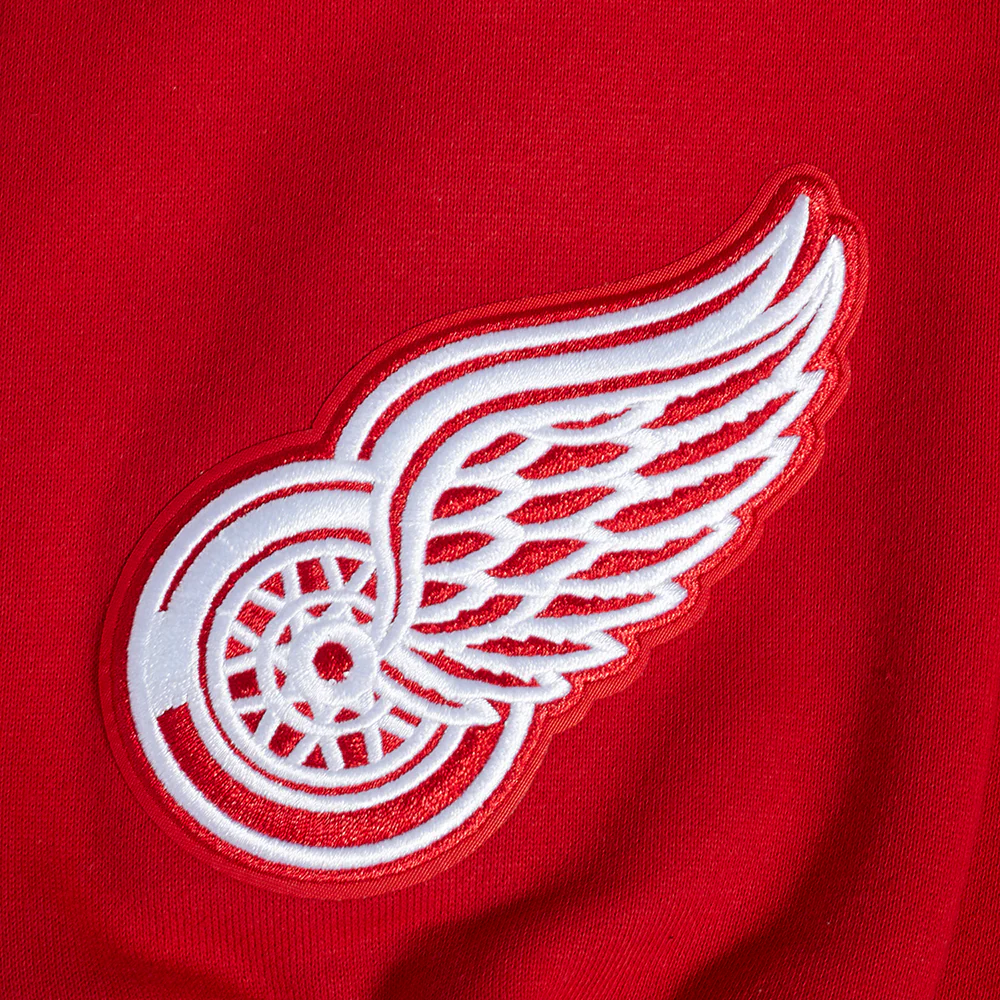 NHL DETROIT RED WINGS WINGSPAN MEN'S DROP SHOULDER FLEECE PULLOVER HOODIE (RED) - Image 8