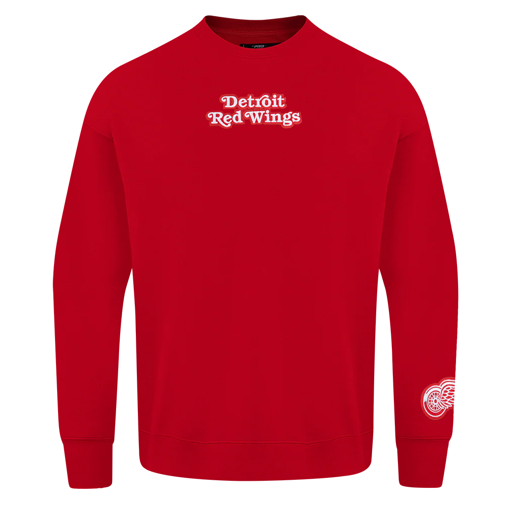 NHL DETROIT RED WINGS WINGSPAN MEN'S DROP SHOULDER FLEECE CREWNECK (RED) - Image 3