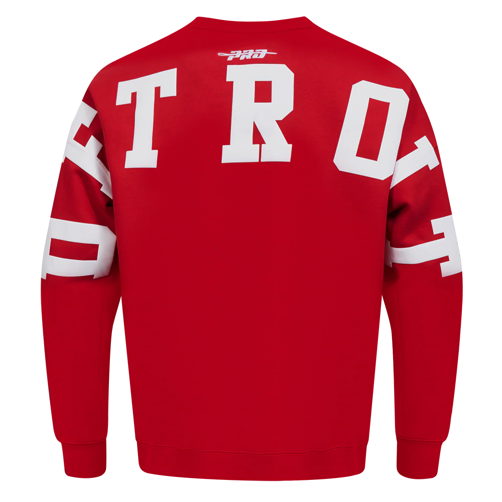 NHL DETROIT RED WINGS WINGSPAN MEN'S DROP SHOULDER FLEECE CREWNECK (RED) - Image 5