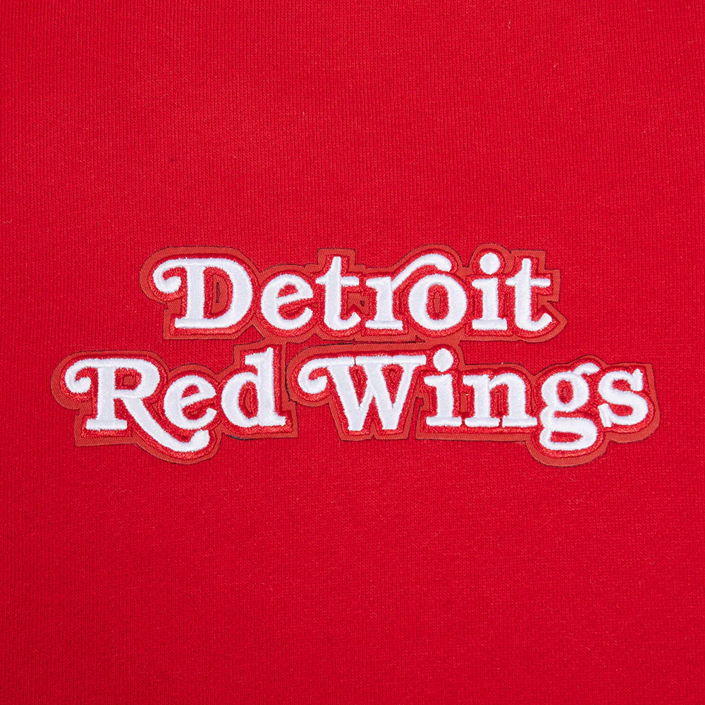 NHL DETROIT RED WINGS WINGSPAN MEN'S DROP SHOULDER FLEECE CREWNECK (RED) - Image 7