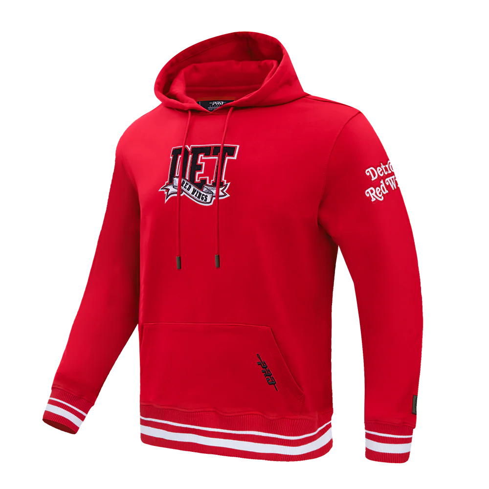 NHL DETROIT RED WINGS TEAM PENNATS MEN'S RIB FLC PO HOODIE (RED) - Image 3