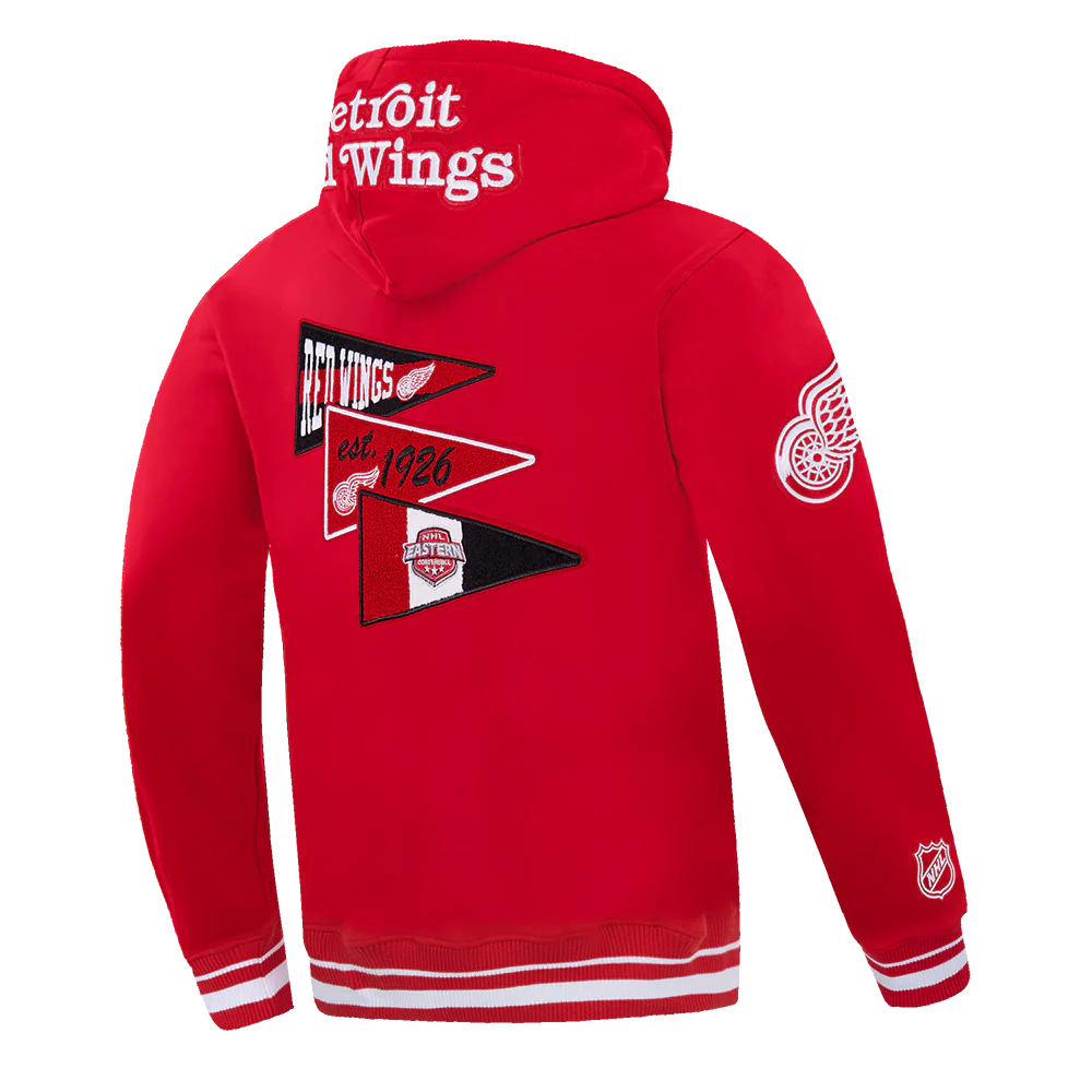 NHL DETROIT RED WINGS TEAM PENNATS MEN'S RIB FLC PO HOODIE (RED) - Image 4