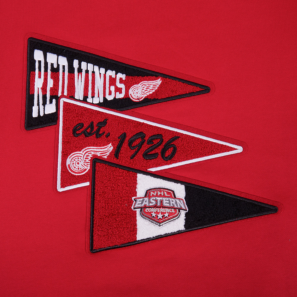 NHL DETROIT RED WINGS TEAM PENNATS MEN'S RIB FLC PO HOODIE (RED) - Image 9