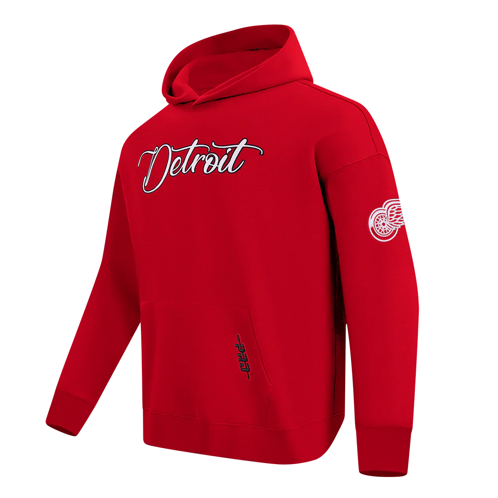 NHL DETROIT RED WINGS CITY SIGNATURE MEN'S DROP SHOULDER FLC PO HOOD (RED) - Image 3