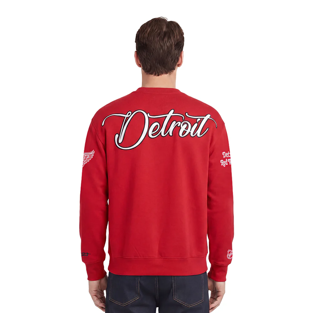 NHL DETROIT RED WINGS CITY SIGNATURE MEN'S DROP SHOULDER FLC CREWNEC (RED) - Image 2
