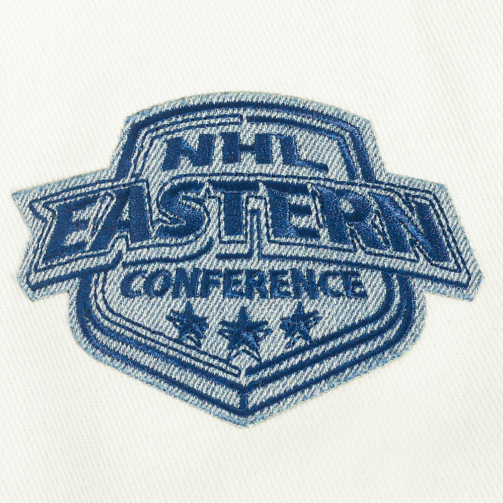 NHL DETROIT RED WINGS VARSITY BLUES MEN'S DENIM VARSITY JACKET (DENIM/LINEN) - Image 5