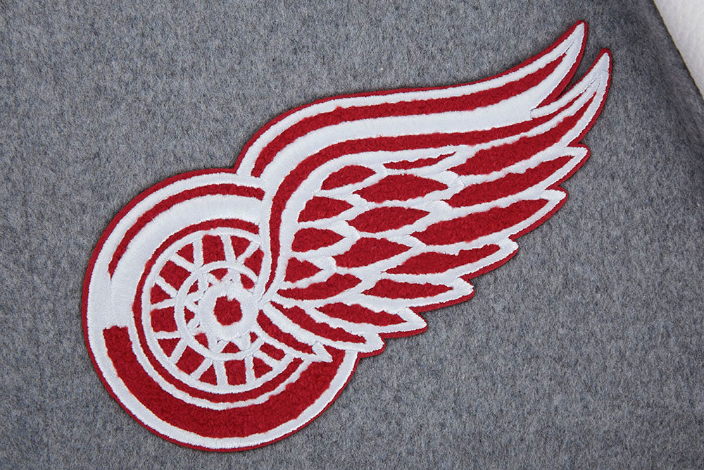 NHL DETROIT RED WINGS SCRIPT TAIL MEN'S RIB WOOL VARSITY (HEATHER GREY/WHITE) - Image 5