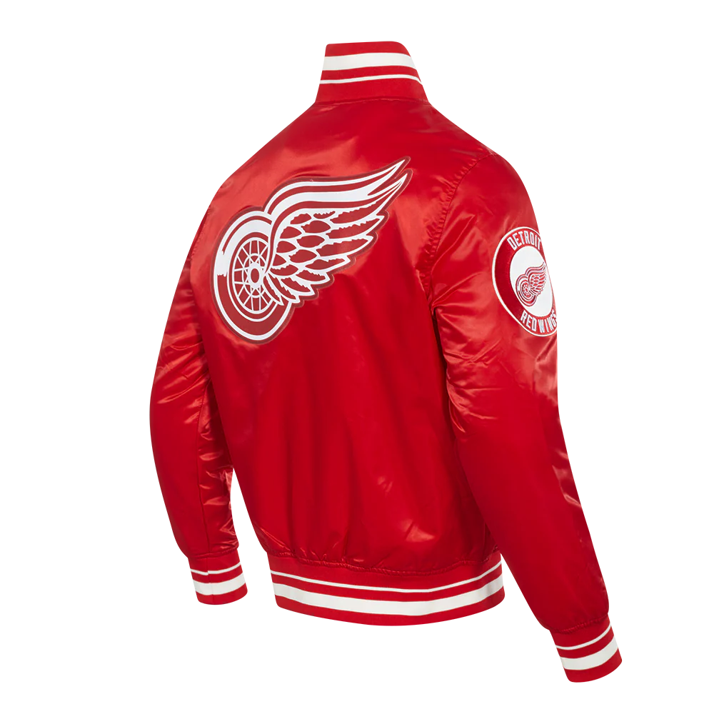 NHL DETROIT RED WINGS SCRIPT TAIL MEN'S SATIN JACKET (RED) - Image 4