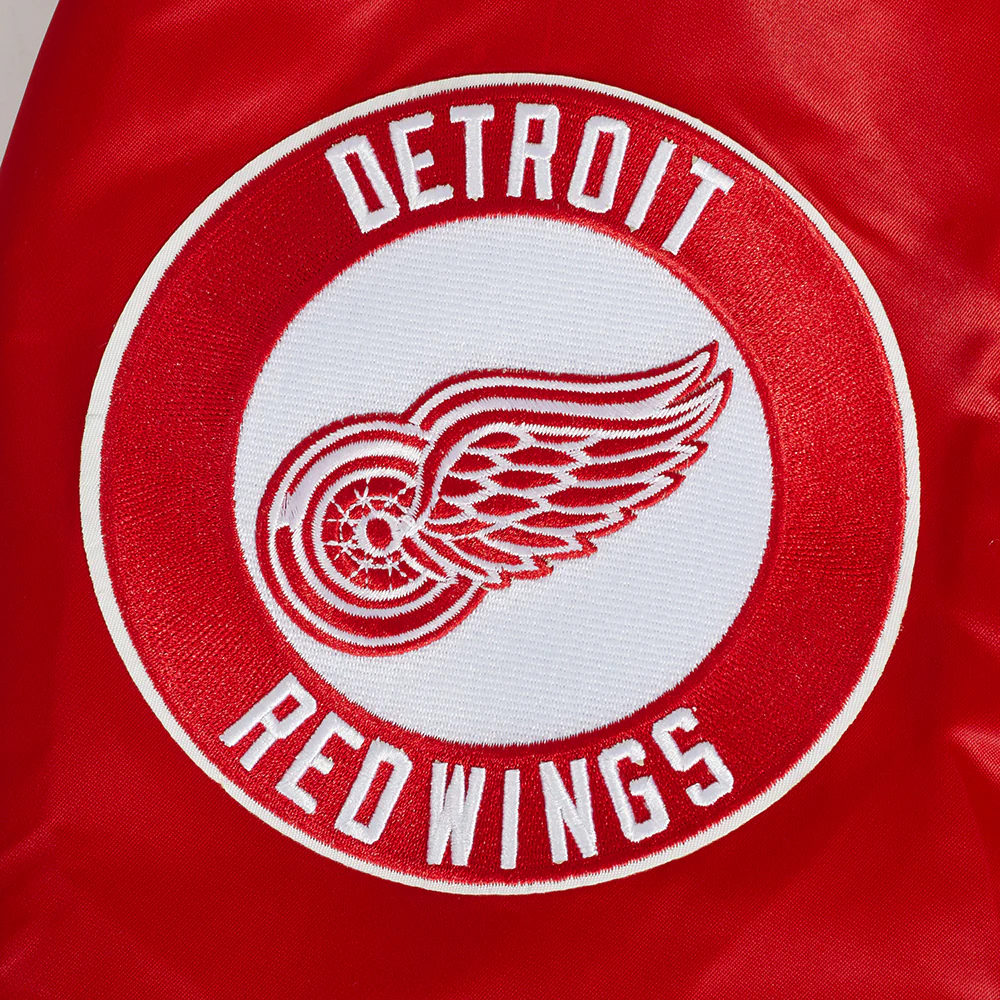 NHL DETROIT RED WINGS SCRIPT TAIL MEN'S SATIN JACKET (RED) - Image 6