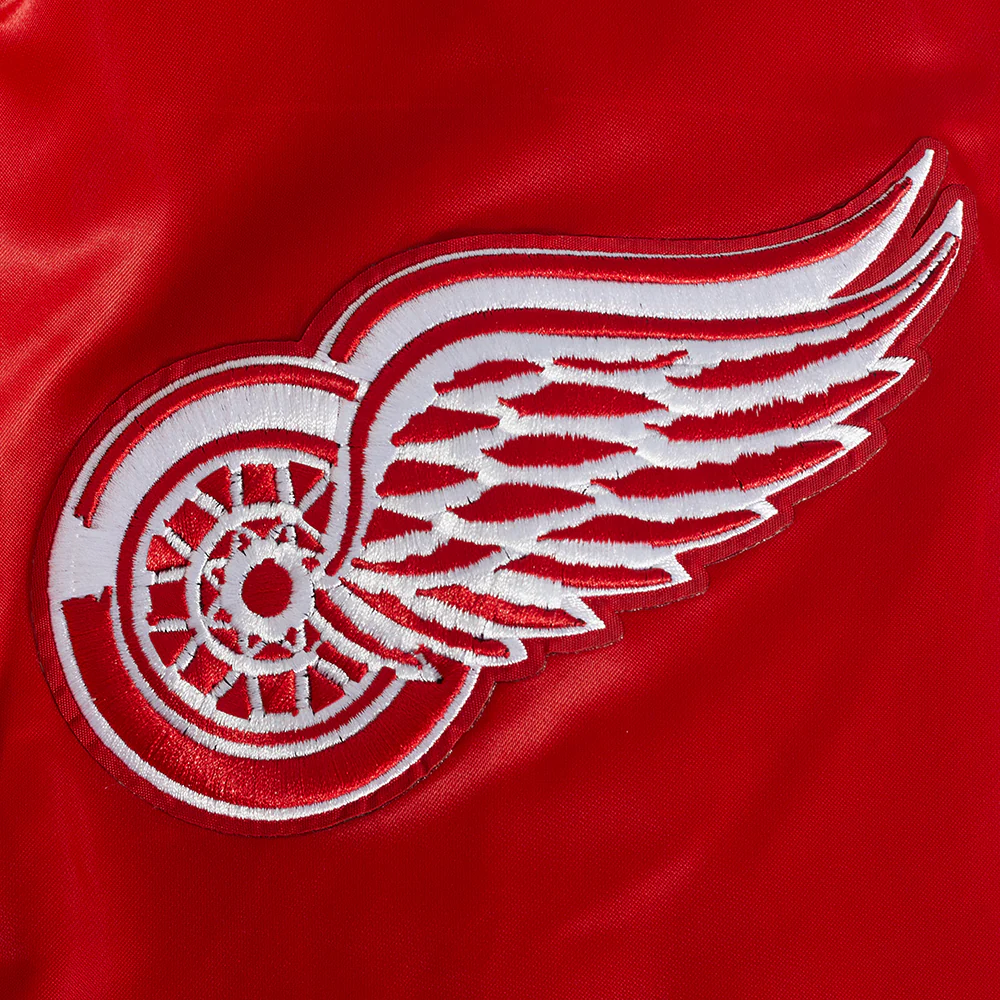 NHL DETROIT RED WINGS SCRIPT TAIL MEN'S SATIN JACKET (RED) - Image 7
