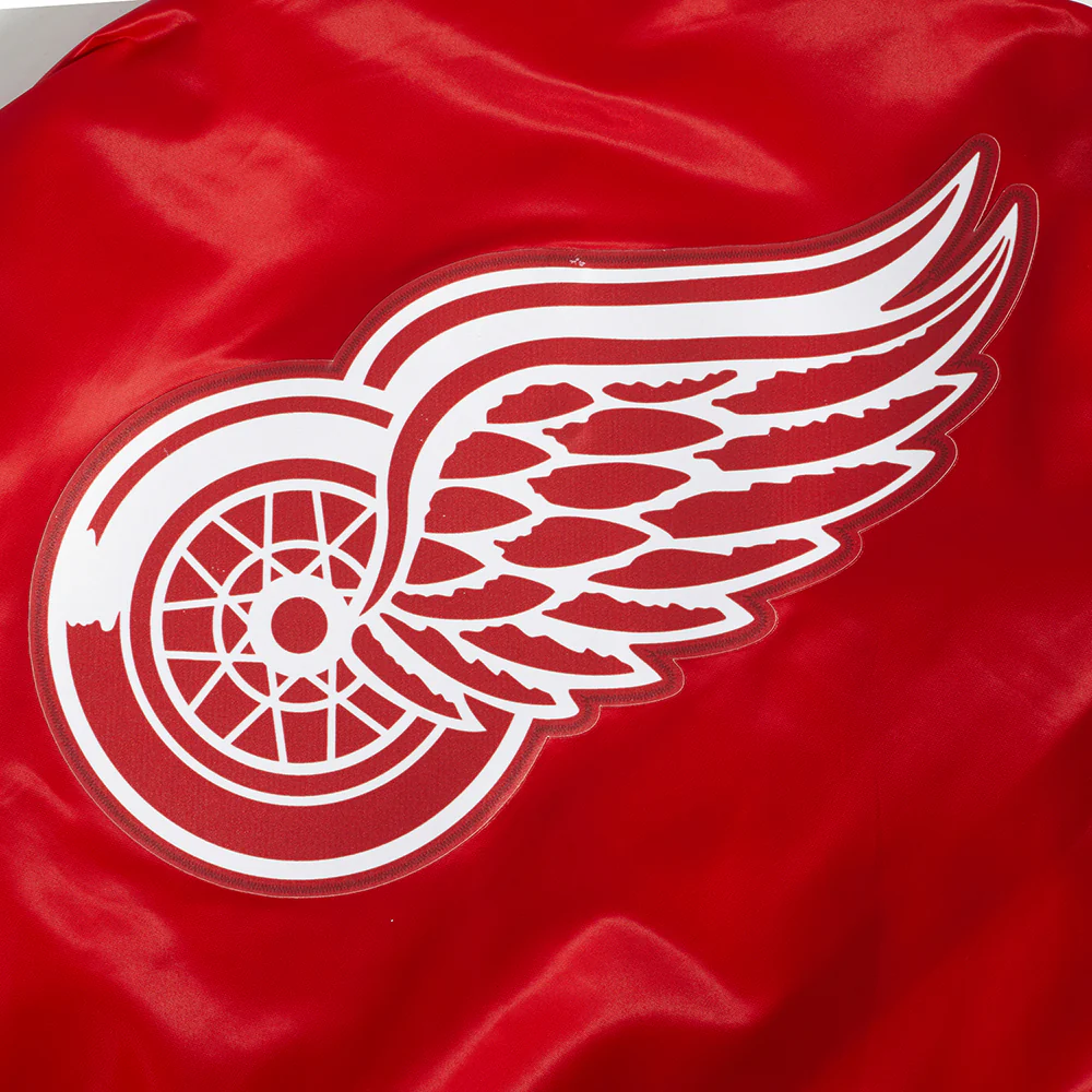 NHL DETROIT RED WINGS SCRIPT TAIL MEN'S SATIN JACKET (RED) - Image 8
