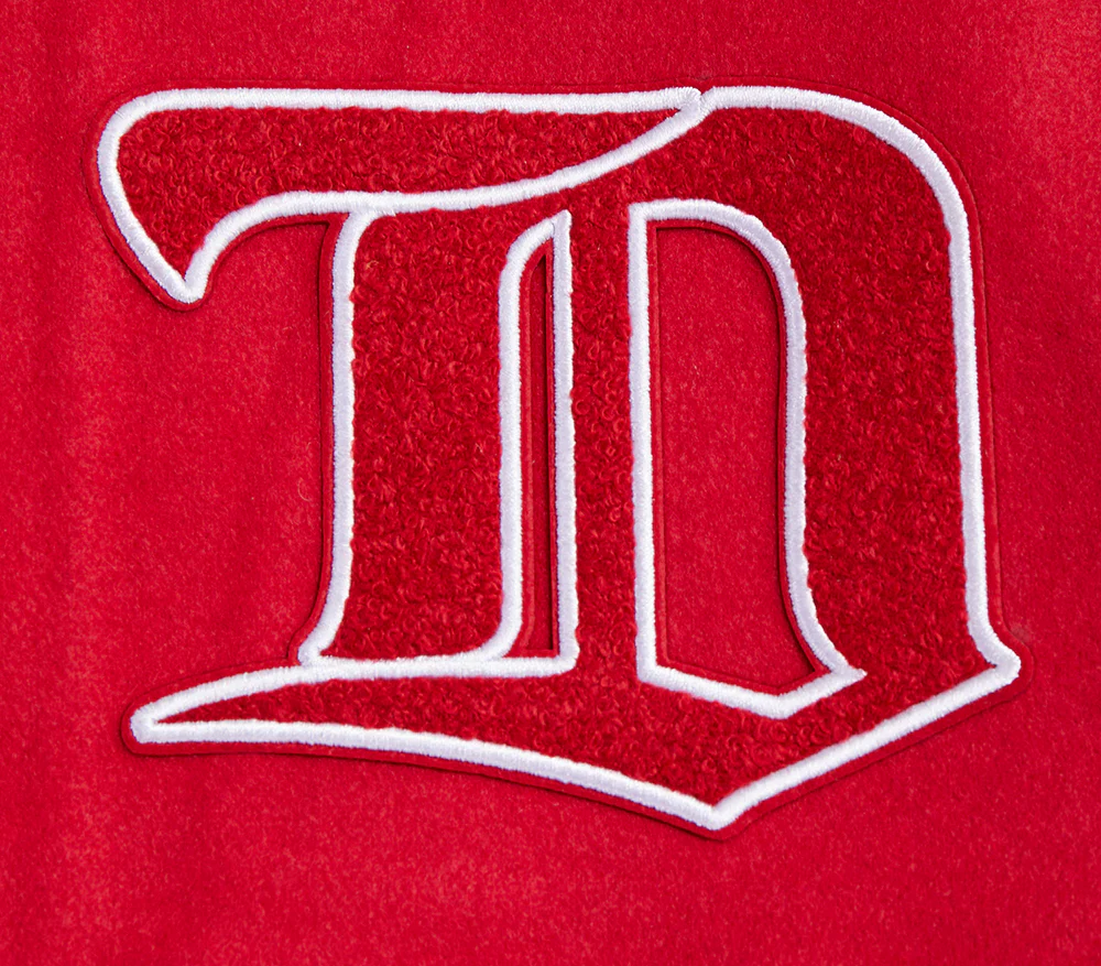 NHL DETROIT RED WINGS RETRO CLASSIC MEN'S RIB WOOL VARSITY JACKET (RED/WHITE) - Image 17