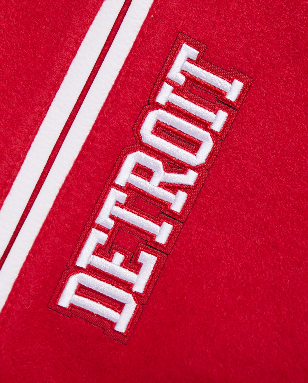 NHL DETROIT RED WINGS RETRO CLASSIC MEN'S RIB WOOL VARSITY JACKET (RED/WHITE) - Image 6