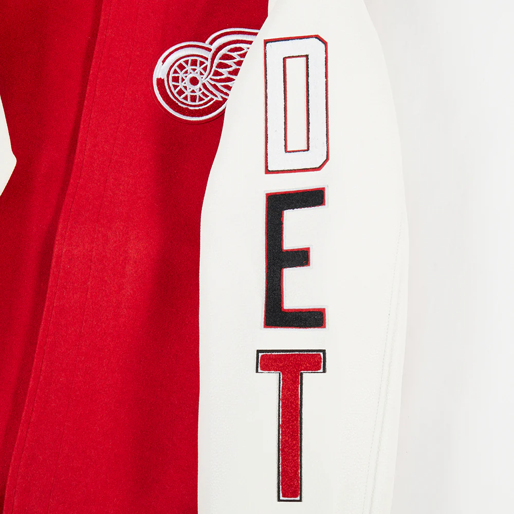 NHL DETROIT RED WINGS CLASSIC VARSITY MEN'S VARSITY JACKET (RED/WHITE) - Image 8