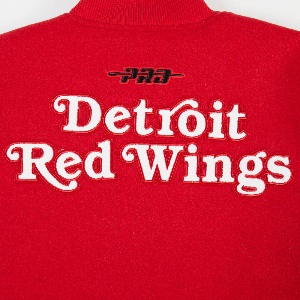 NHL DETROIT RED WINGS CLASSIC VARSITY MEN'S VARSITY JACKET (RED/WHITE) - Image 9