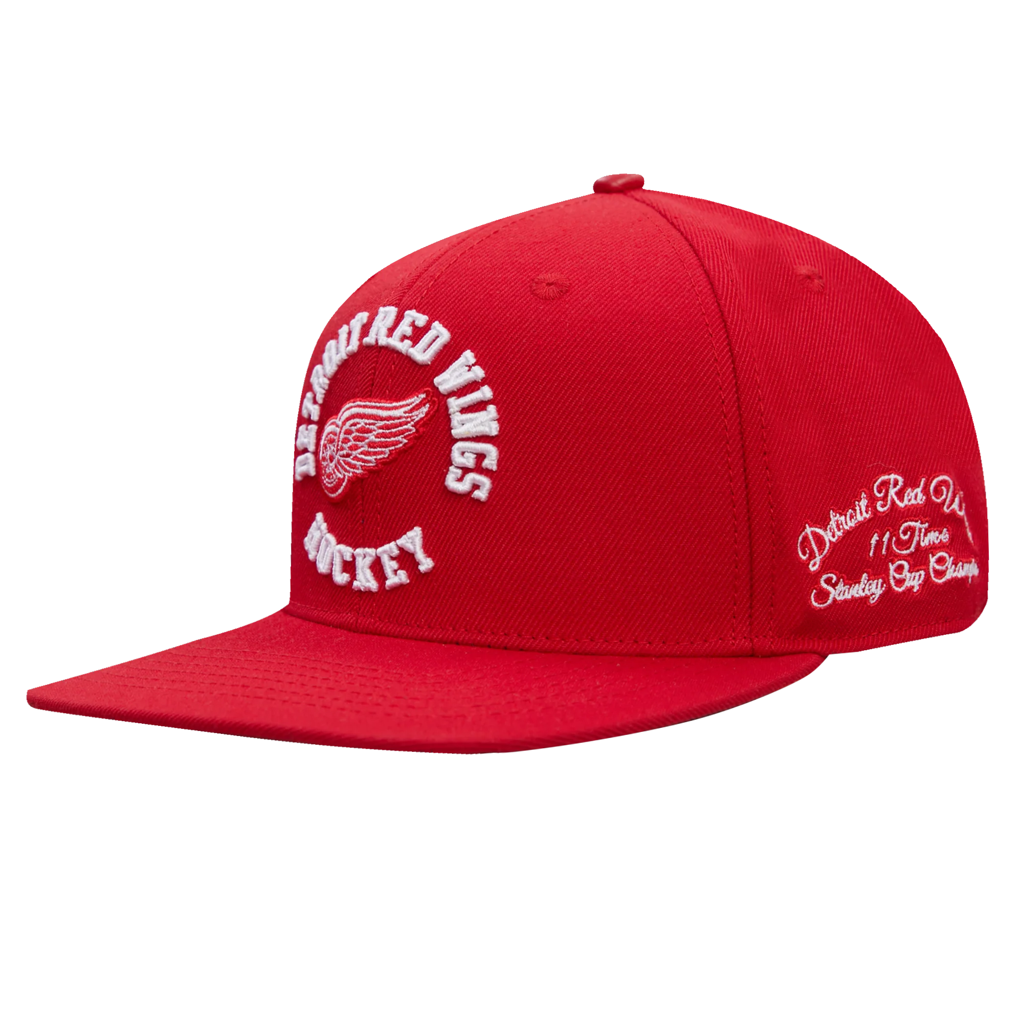 NHL DETROIT RED WINGS HYBRID UNISEX WOOL SNAPBACK HAT (RED) - Image 3
