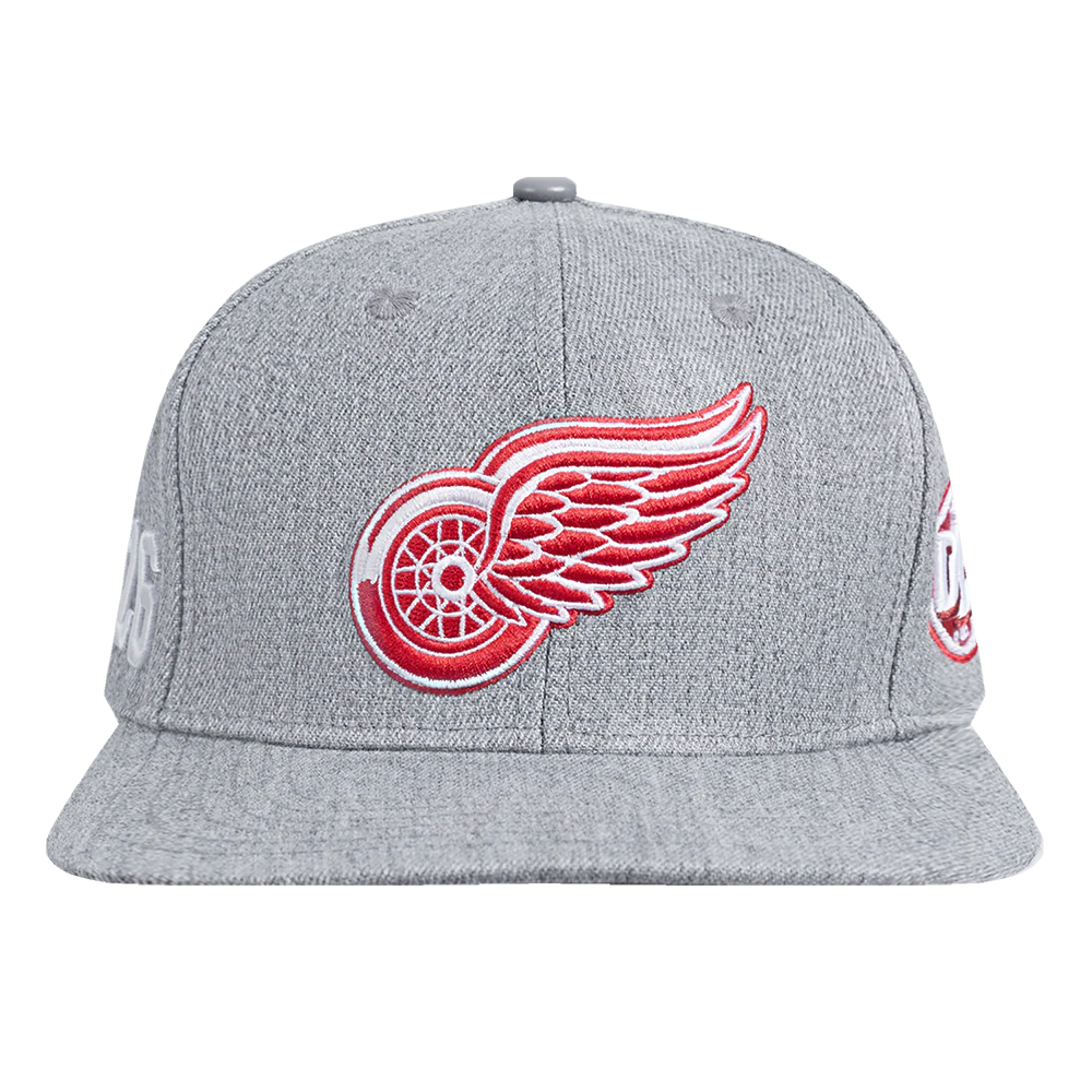 NHL DETROIT RED WINGS FAST LANE WOOL SNAPBACK HAT (HEATHER GREY)