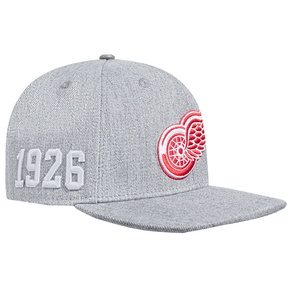 NHL DETROIT RED WINGS FAST LANE WOOL SNAPBACK HAT (HEATHER GREY) - Image 5