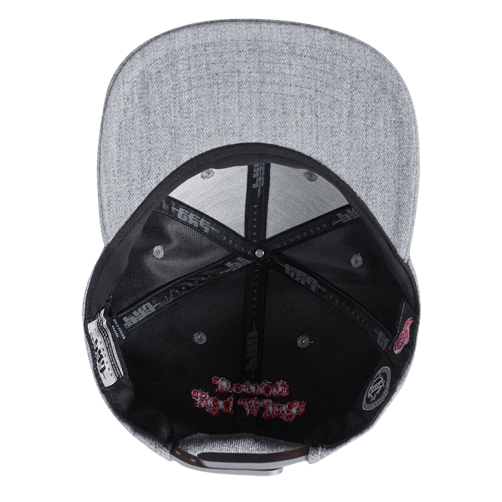 NHL DETROIT RED WINGS FAST LANE WOOL SNAPBACK HAT (HEATHER GREY) - Image 6