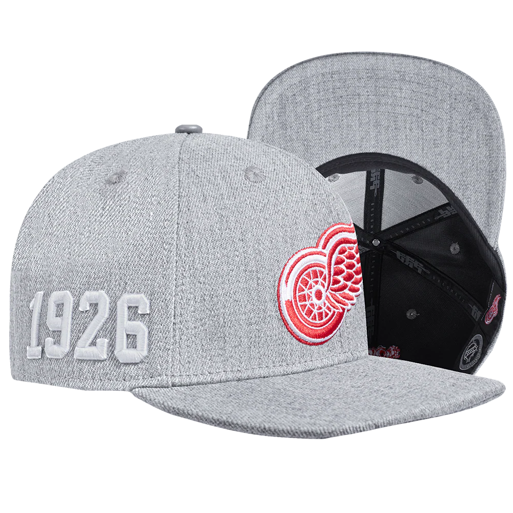NHL DETROIT RED WINGS FAST LANE WOOL SNAPBACK HAT (HEATHER GREY) - Image 8