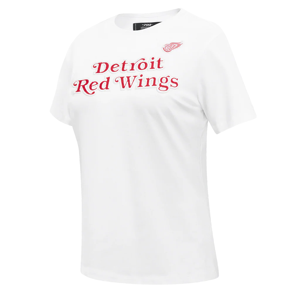 NHL DETROIT RED WINGS CLASSIC SHORT SLEEVE WOMEN'S SINGLE JERSEY SLIM FIT TEE (WHITE) - Image 2