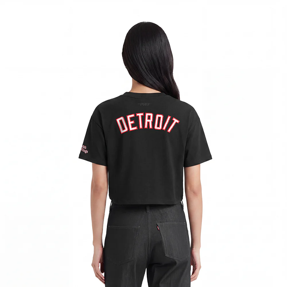 NHL DETROIT RED WINGS CLASSIC WOMEN'S BOXY TEE (BLACK) - Image 2