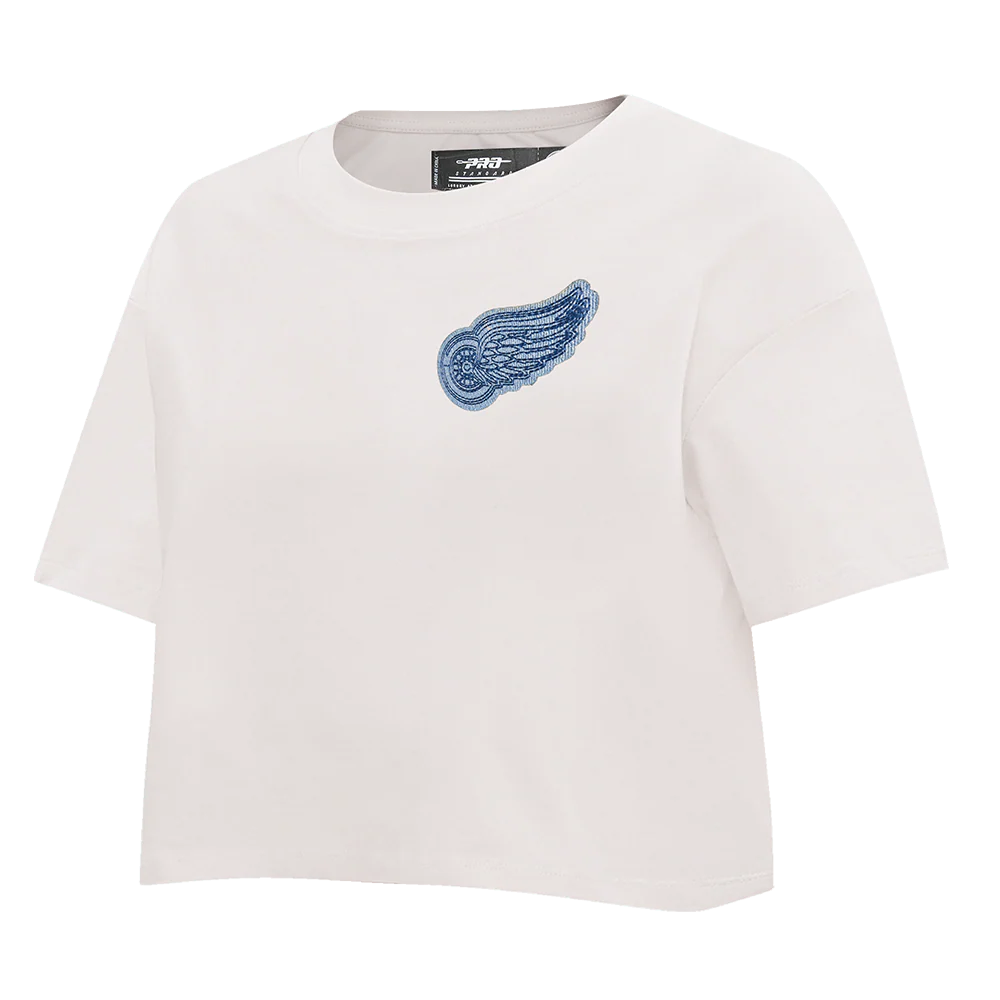 NHL DETROIT RED WINGS VARSITY BLUES WOMEN'S BOXY TEE (LINEN) - Image 2
