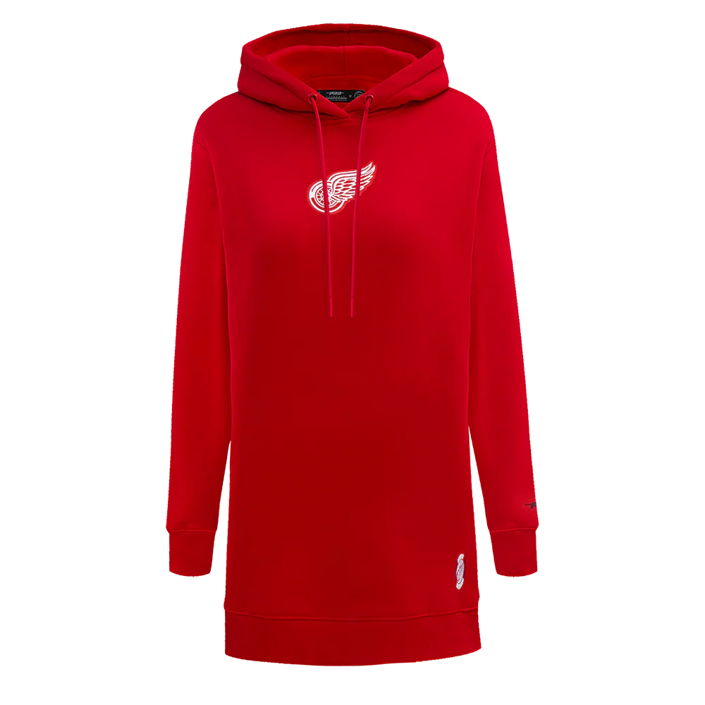 NHL DETROIT RED WINGS CLASSIC WOMEN'S FLEECE HOODIE DRESS (RED)