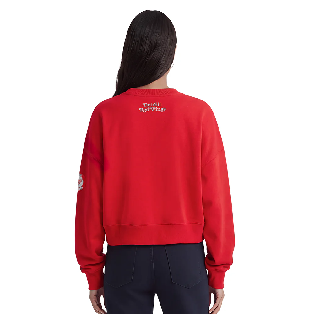 NHL DETROIT RED WINGS CLASSIC WOMEN'S FLEECE CREWNECK (RED) - Image 2