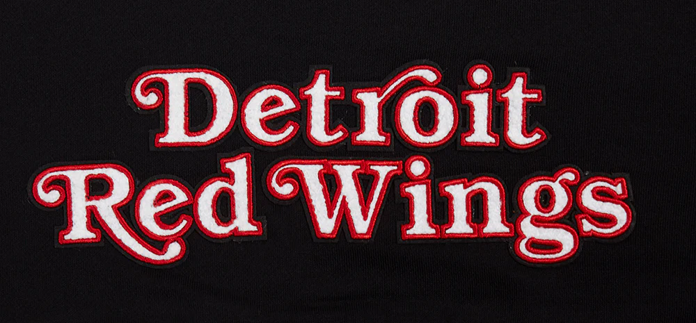 NHL DETROIT RED WINGS CLASSIC WOMEN'S FLEECE CROPPED PULLOVER HOODIE (BLACK) - Image 10