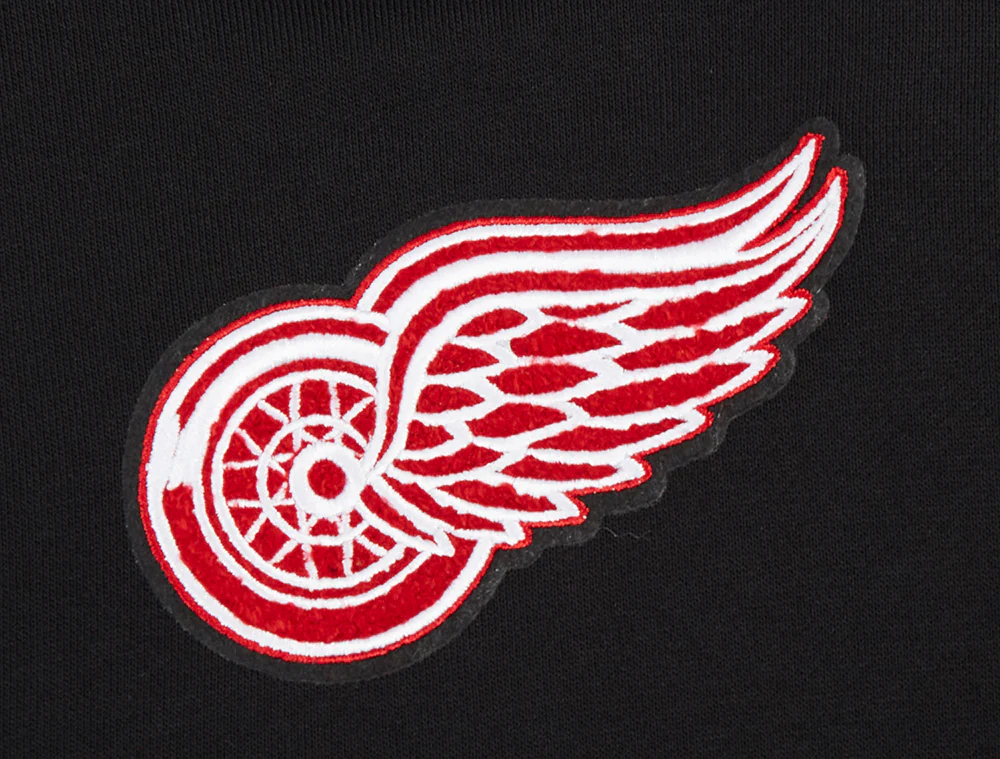 NHL DETROIT RED WINGS CLASSIC WOMEN'S FLEECE CROPPED PULLOVER HOODIE (BLACK) - Image 12