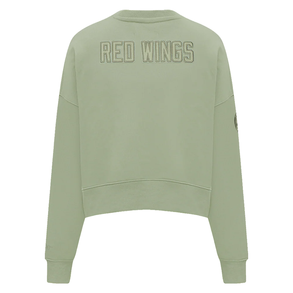 NHL DETROIT RED WINGS NEUTRAL WOMEN'S FLEECE CREWNECK (MOSS) - Image 3
