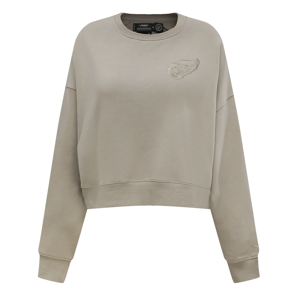 NHL DETROIT RED WINGS NEUTRAL WOMEN'S CREWNECK (TAUPE)