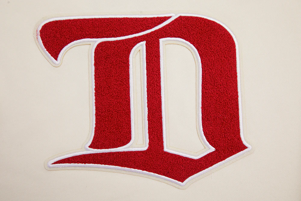 NHL DETROIT RED WINGS RETRO CLASSIC WOMEN'S RIB CROPPED PULLOVER HOODIE (EGGSHELL/ RED) - Image 7