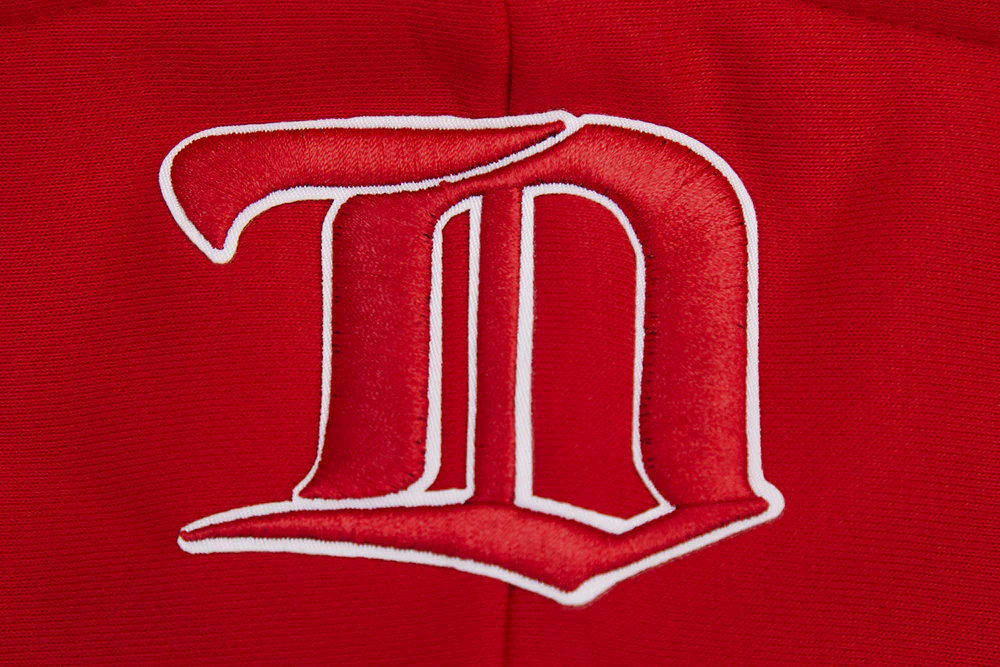 NHL DETROIT RED WINGS RETRO CLASSIC WOMEN'S RIB CROPPED PULLOVER HOODIE (RED) - Image 5