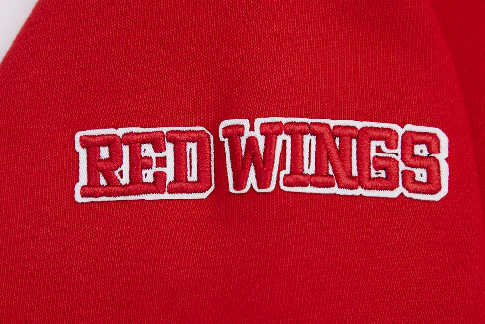 NHL DETROIT RED WINGS RETRO CLASSIC WOMEN'S RIB CROPPED PULLOVER HOODIE (RED) - Image 7