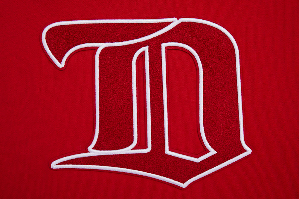 NHL DETROIT RED WINGS RETRO CLASSIC WOMEN'S RIB CROPPED PULLOVER HOODIE (RED) - Image 8